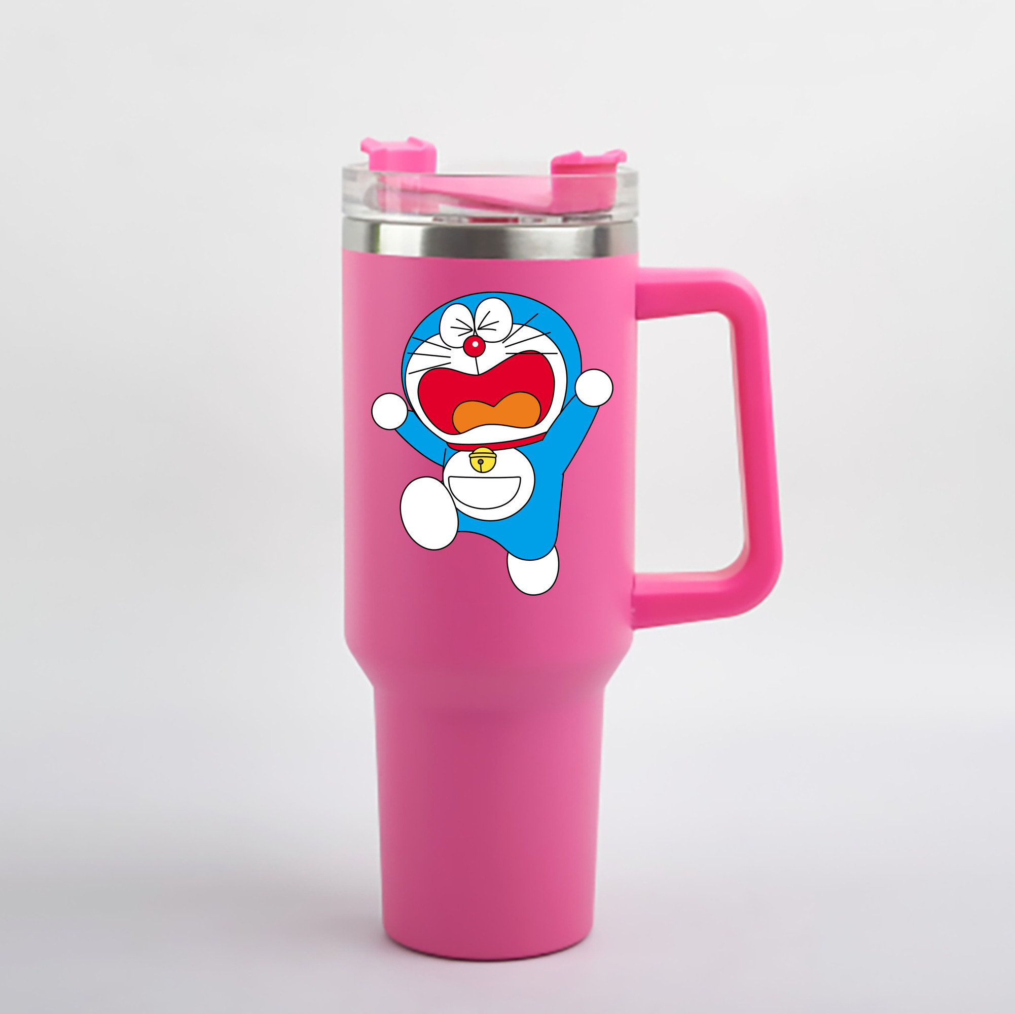 （画像用） ドラえもん Doraemon 1200mL車用タンブラー - クリスタルステッカー（プラスチックストロー付き）